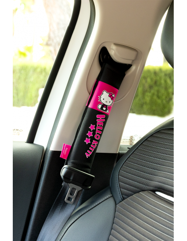 Aldamóvil -  Almohadillas de Cinturón Hello Kitty Rosa Negro