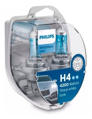 Compra en Aldamóvil Philips White Vision Ultra Set  H4 al MEJOR PRECIO