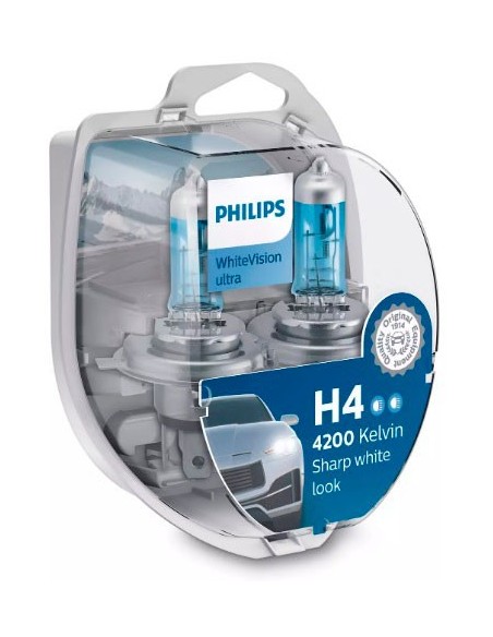 Compra en Aldamóvil Philips White Vision Ultra Set  H4 al MEJOR PRECIO