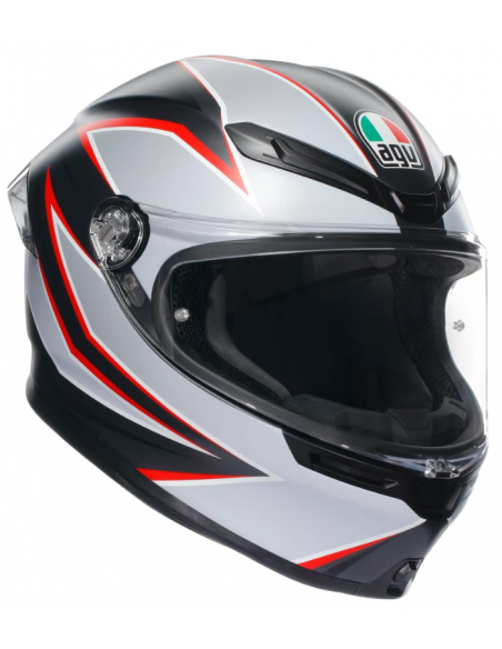 AGV CASCO K6 S E2206 FLASH MATT BLACK/GREY/RED en ALDAMOVIL