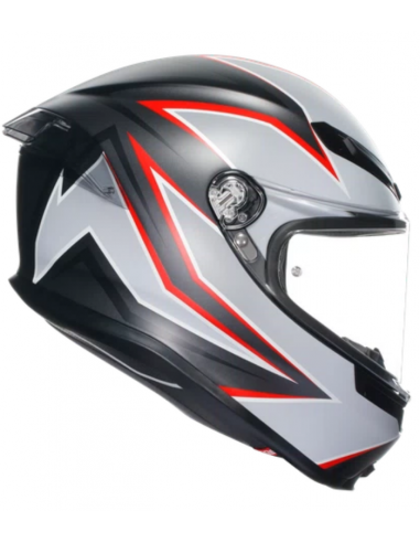 AGV CASCO K6 S E2206 FLASH MATT BLACK/GREY/RED en ALDAMOVIL