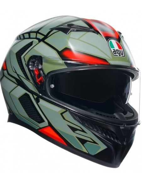 AGV CASCO MOTO K3 E2206 DECEPT MATT BLACK/GREEN/RED en ALDAMOVIL