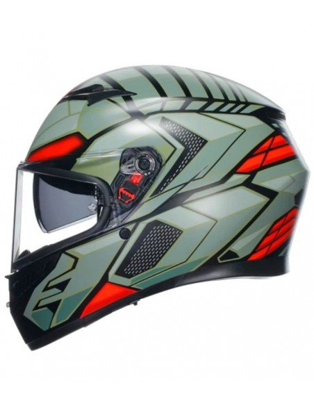 AGV CASCO MOTO K3 E2206 DECEPT MATT BLACK/GREEN/RED en ALDAMOVIL