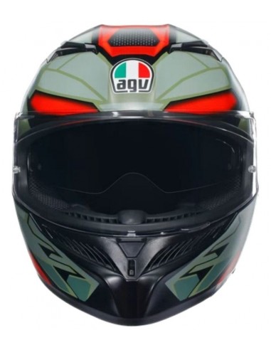 AGV CASCO MOTO K3 E2206 DECEPT MATT BLACK/GREEN/RED en ALDAMOVIL