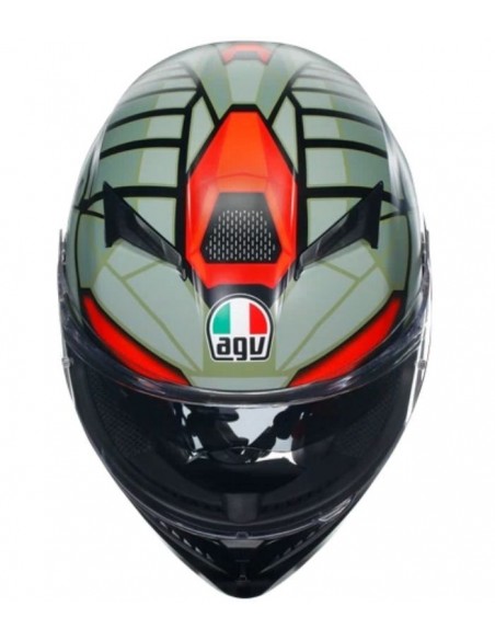 AGV CASCO MOTO K3 E2206 DECEPT MATT BLACK/GREEN/RED en ALDAMOVIL