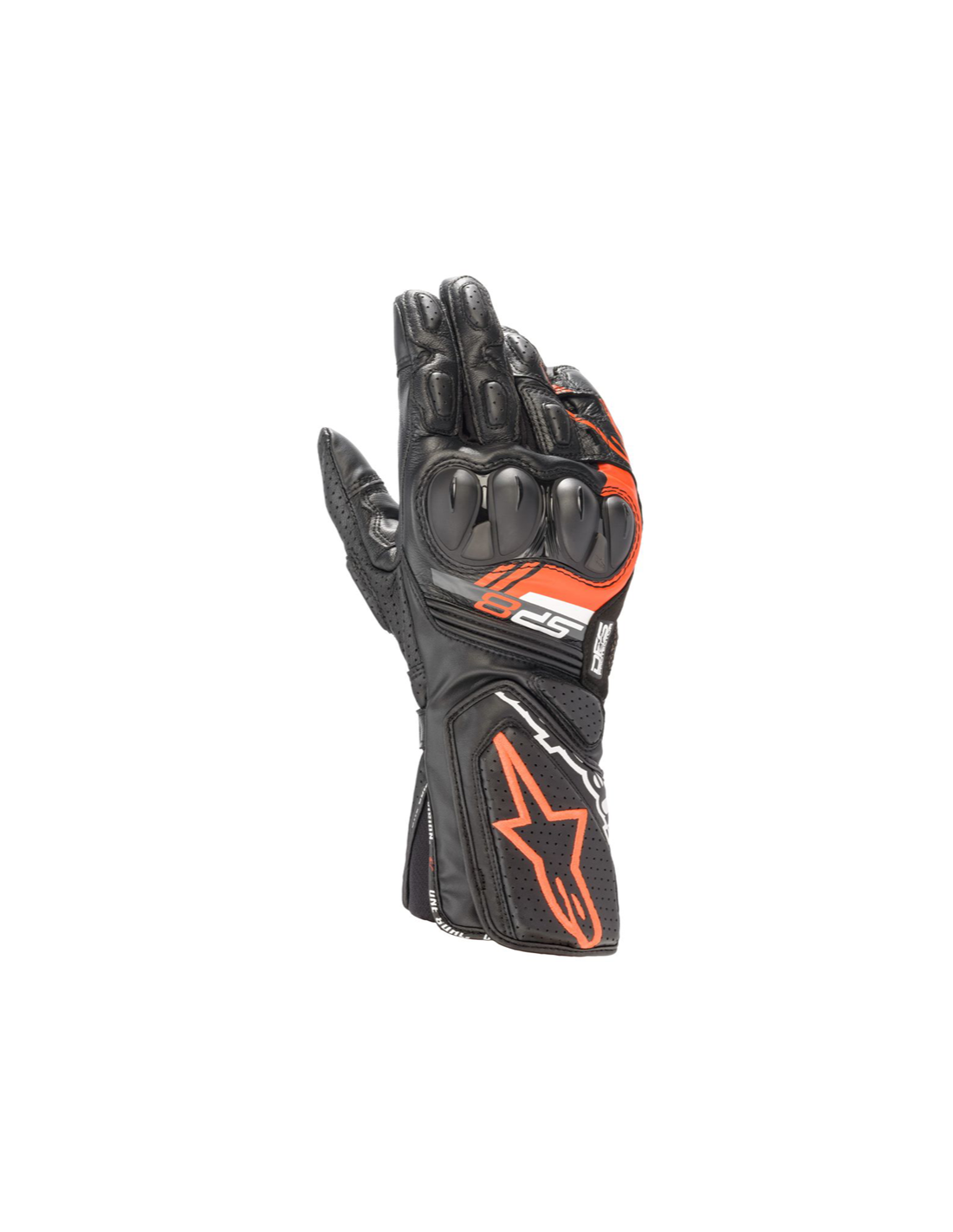 Alpinestars SP-8 V3 Guanti Moto - Pelle Di Capra, Protezione Nocche, Nero/Rosso, Taglia XL