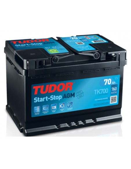 Aldamovil - Bateria Tudor StartStop AGM 70Ah 760EN+D