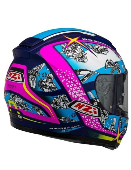 NZI CASCO EURUS 2 KOMET BLUE/PINK/SKY BLUE MATT en ALDAMOVIL