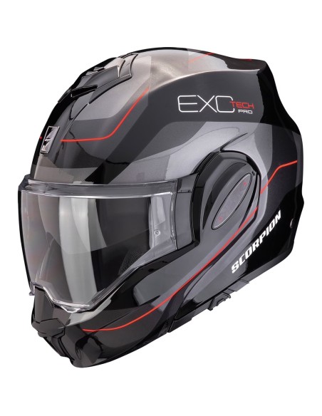 SCORPION CASCO EXO-TECH PRO COMMUNTA BLACK/SILVER/RED en ALDAMOVIL