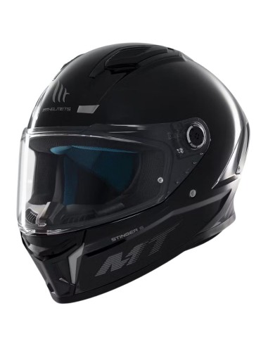 MT CASCO STINGER 2 FF126 SOLID A1 NEGRO BRILLO