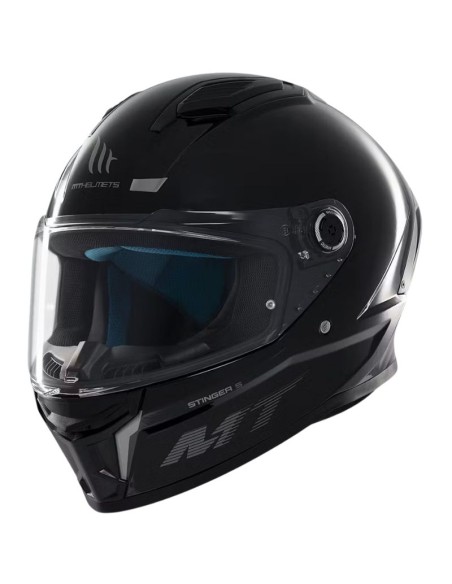 MT CASCO STINGER 2 FF126 SOLID A1 NEGRO BRILLO