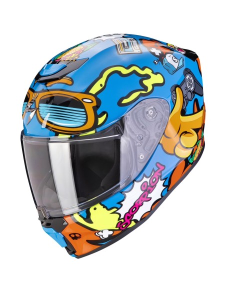 SCORPION CASCO JUNIOR AIR FUN BLUE/ORANGE en ALDAMOVIL