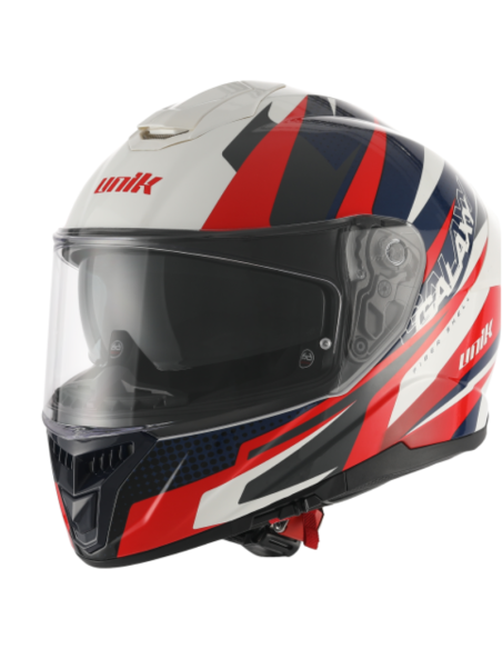 UNIK CASCO INTEGRAL FIBRA GALAXY RED/BLUE/WHITE en ALDAMOVIL