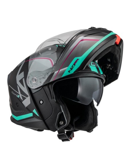 NZI CASCO COMBI 3 DUO ORBE BLACK/TURQUESA/ANTR en ALDAMOVIL
