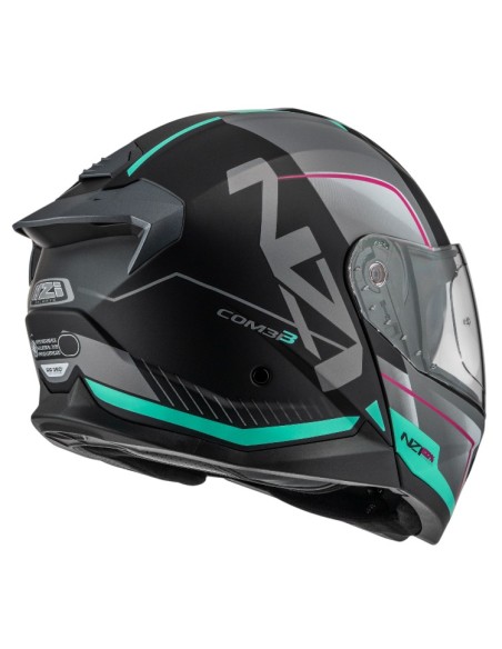 NZI CASCO COMBI 3 DUO ORBE BLACK/TURQUESA/ANTR en ALDAMOVIL