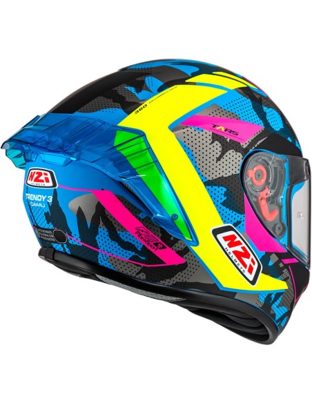 NZI CASCO TRENDY 3 SREAM CAMU BLUE/YELL/PINK en ALDAMOVIL