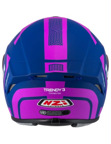 NZI CASCO TRENDY 3 CONNECTED DARK BLUE/PINK MATT en ALDAMOVIL