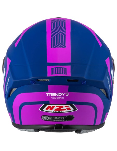 NZI CASCO TRENDY 3 CONNECTED DARK BLUE/PINK MATT en ALDAMOVIL