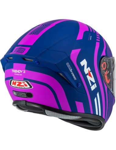 NZI CASCO TRENDY 3 CONNECTED DARK BLUE/PINK MATT en ALDAMOVIL