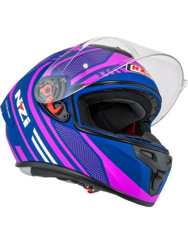 NZI CASCO TRENDY 3 CONNECTED DARK BLUE/PINK MATT en ALDAMOVIL