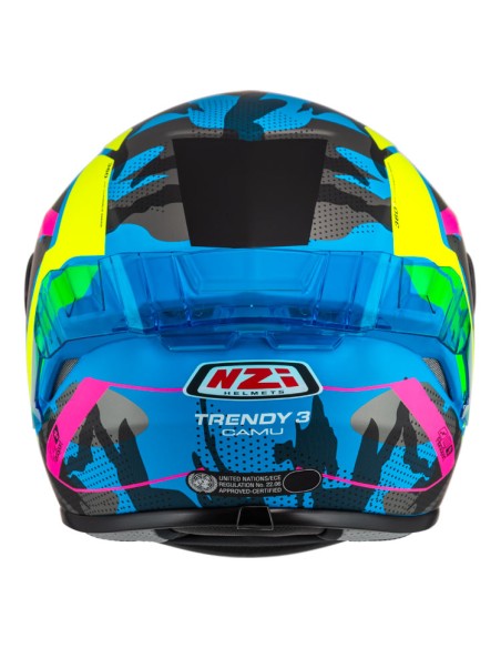 NZI CASCO TRENDY 3 STREAM CAMU BLUE/YELLOW/PINK en ALDAMOVIL