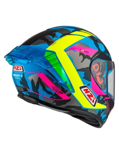 NZI CASCO TRENDY 3 STREAM CAMU BLUE/YELLOW/PINK en ALDAMOVIL