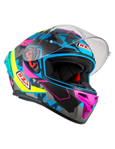 NZI CASCO TRENDY 3 STREAM CAMU BLUE/YELLOW/PINK en ALDAMOVIL
