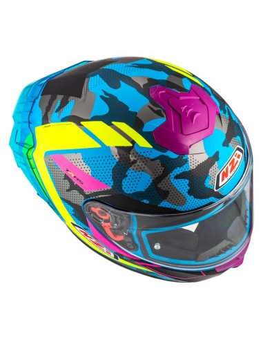 NZI CASCO TRENDY 3 STREAM CAMU BLUE/YELLOW/PINK en ALDAMOVIL