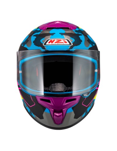 NZI CASCO TRENDY 3 STREAM CAMU BLUE/YELLOW/PINK en ALDAMOVIL
