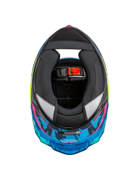 NZI CASCO TRENDY 3 STREAM CAMU BLUE/YELLOW/PINK en ALDAMOVIL