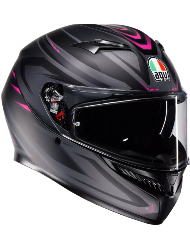 AGV CASCO K3 E2206 SYTH BLACK/PINK MATT  en ALDAMOVIL