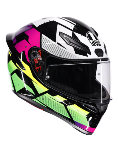 AGV CASCO K1 S E2206 PUNKPULSE BLACK/PURPLE/LIME en ALDAMOVIL