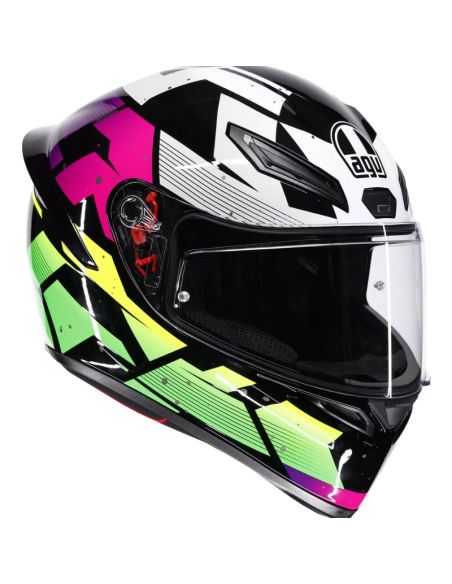 AGV CASCO K1 S E2206 PUNKPULSE BLACK/PURPLE/LIME en ALDAMOVIL
