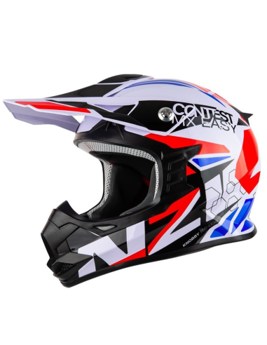 NZI CASCO KNOBBY CONTEST WHITE/RED/BLUE/BLACK en ALDAMOVIL