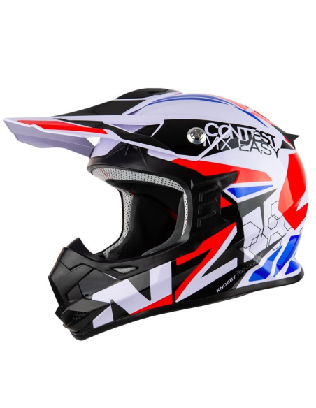 NZI CASCO KNOBBY CONTEST WHITE/RED/BLUE/BLACK en ALDAMOVIL