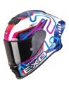 SCORPION EXO-R1 EVO II AIR CORNERING WHITE/BLUE/PINK en ALDAMOVIL