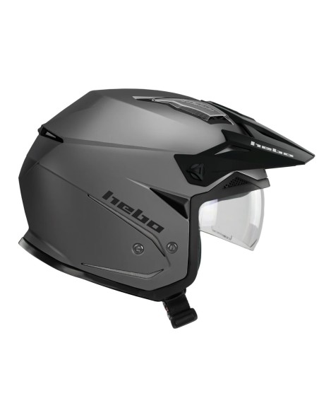 HEBO CASCO TRIAL ZONE 5 GREY MATT en ALDAMOVIL