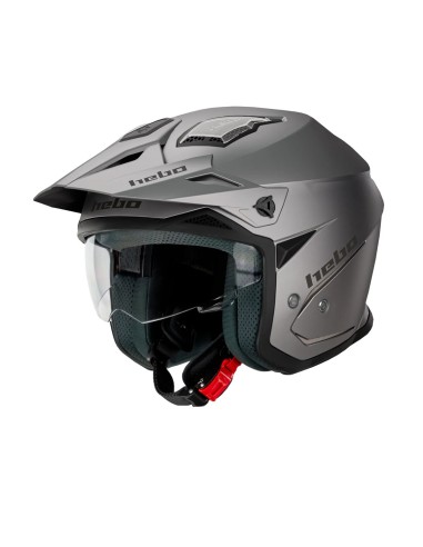 HEBO CASCO TRIAL ZONE 5 GREY MATT en ALDAMOVIL