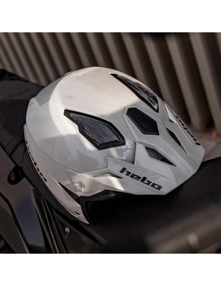 HEBO CASCO TRIAL ZONE 5 WHITE GLOSS en ALDAMOVIL