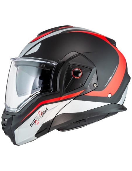 NZI CASCO MODULAR FASTBACK DUO BLACK/RED GLOSS en ALDAMOVIL
