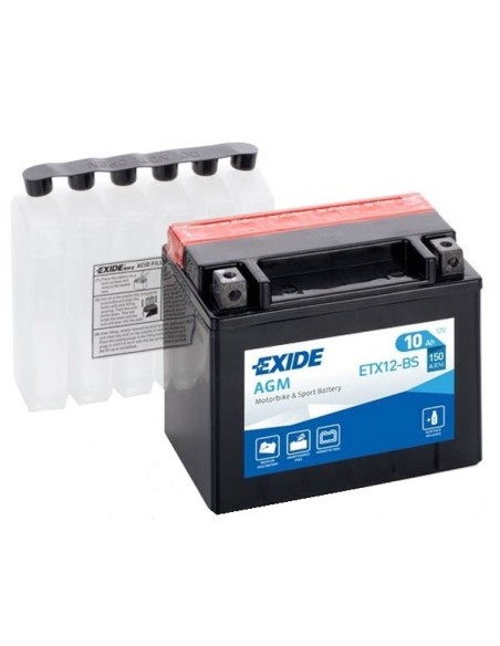 Aldamovil -  Bateria moto Exide AGM 12V 10AH YTX12-BS , ETX12-BS
