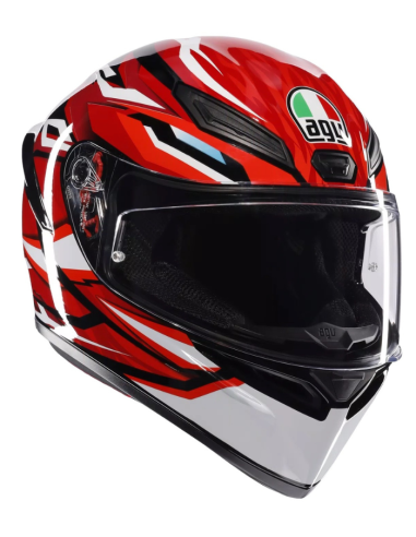 AGV CASCO K1 S E2206 LION BLACK/RED/WHITE GLOSS en ALDAMOVIL