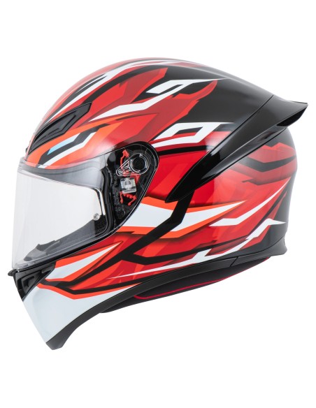 AGV CASCO K1 S E2206 LION BLACK/RED/WHITE GLOSS en ALDAMOVIL